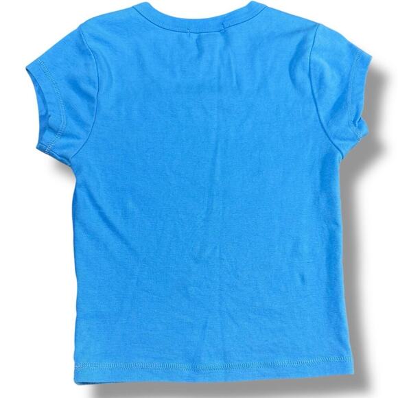 Forever 21 Y2K Rhinestone Baby Tee Women’s Small Blue Wild Child Graphic Mcbling - Picture 3 of 7